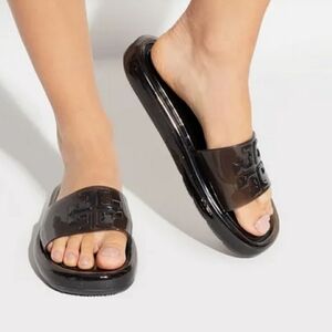 Tory Burch Black Bubble Jelly Sandal Slide sz 8